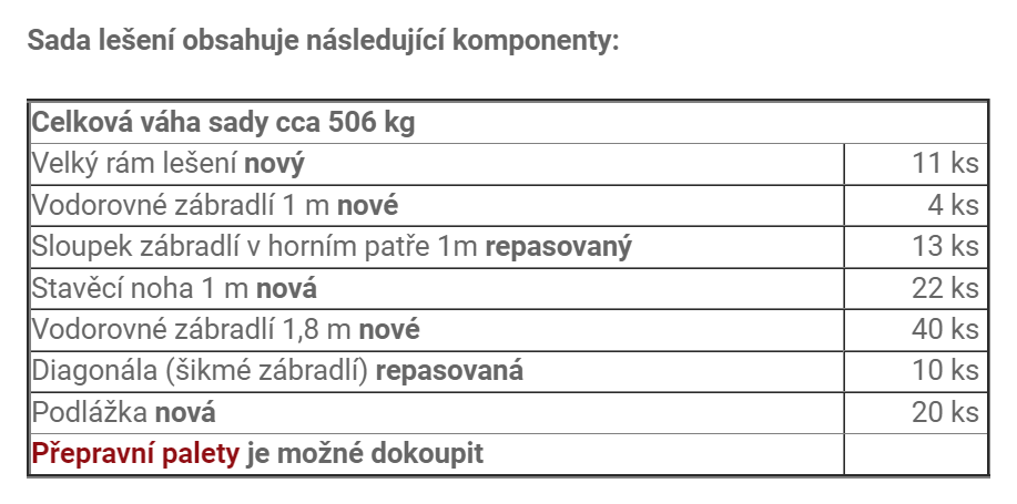 Sada lešení BEMA nová 85 m2